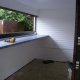 Internal View showing the worktop that we put in higher than normal 110mm instead of 70mm desk height for a couple of reasons; 1. I wanted to have extra room for storage & 2. I like to work standing up and moving around & this gives me a great height to work at while standing up.