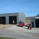 Cladding going on at Robertson Bus Workshop SHETLAND ISLES - YELL