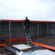 Here the guttering is being put on at the Redcar Speedway "BEARS" Arena CLEVELAND